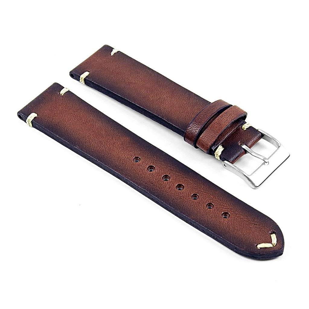 DASSARI Regal II Vintage Leather Strap w/ Hand Sewn Stitching for Fitbit Charge 4 & Charge 3