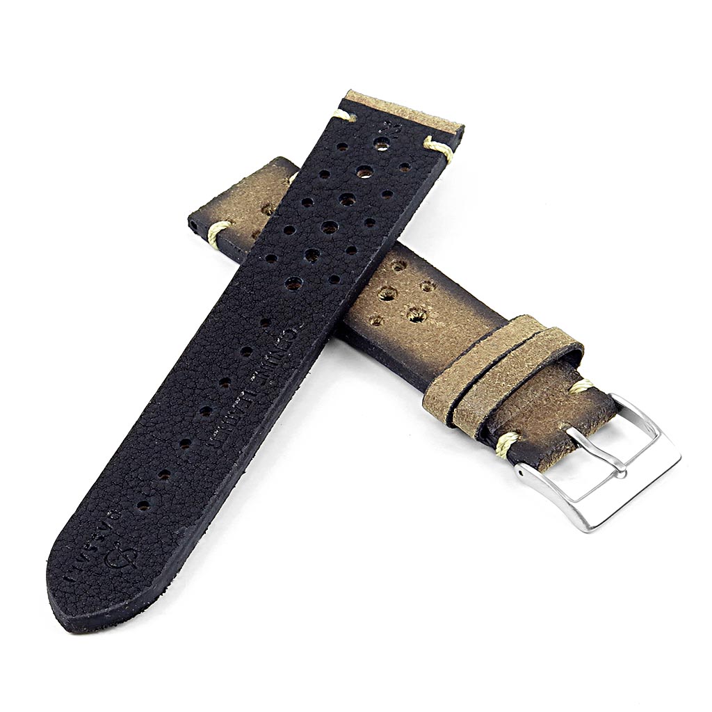 Dassari Speedster Perforated Vintage Leather Rally Strap