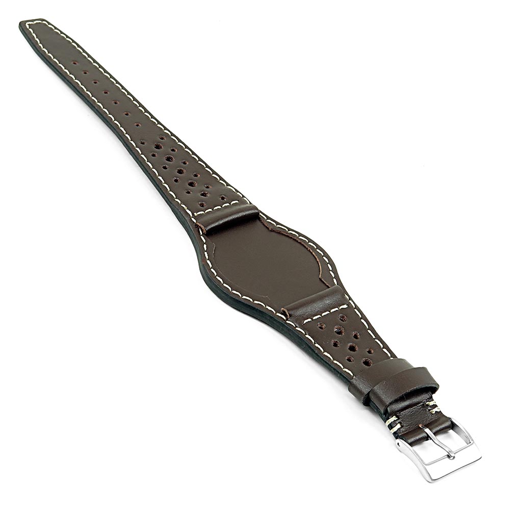 DASSARI Timber Leather Rally Bund Strap for Tudor Heritage Ranger