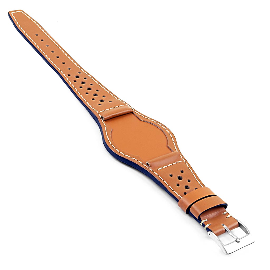 DASSARI Timber Leather Rally Bund Strap for Tudor Heritage Ranger