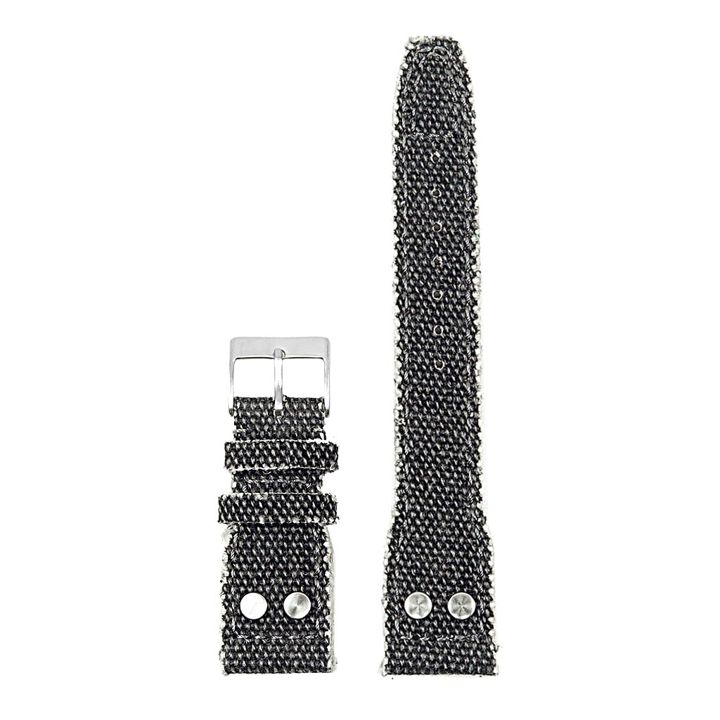 DASSARI Weave Frayed Edge Canvas Strap w/ Rivets