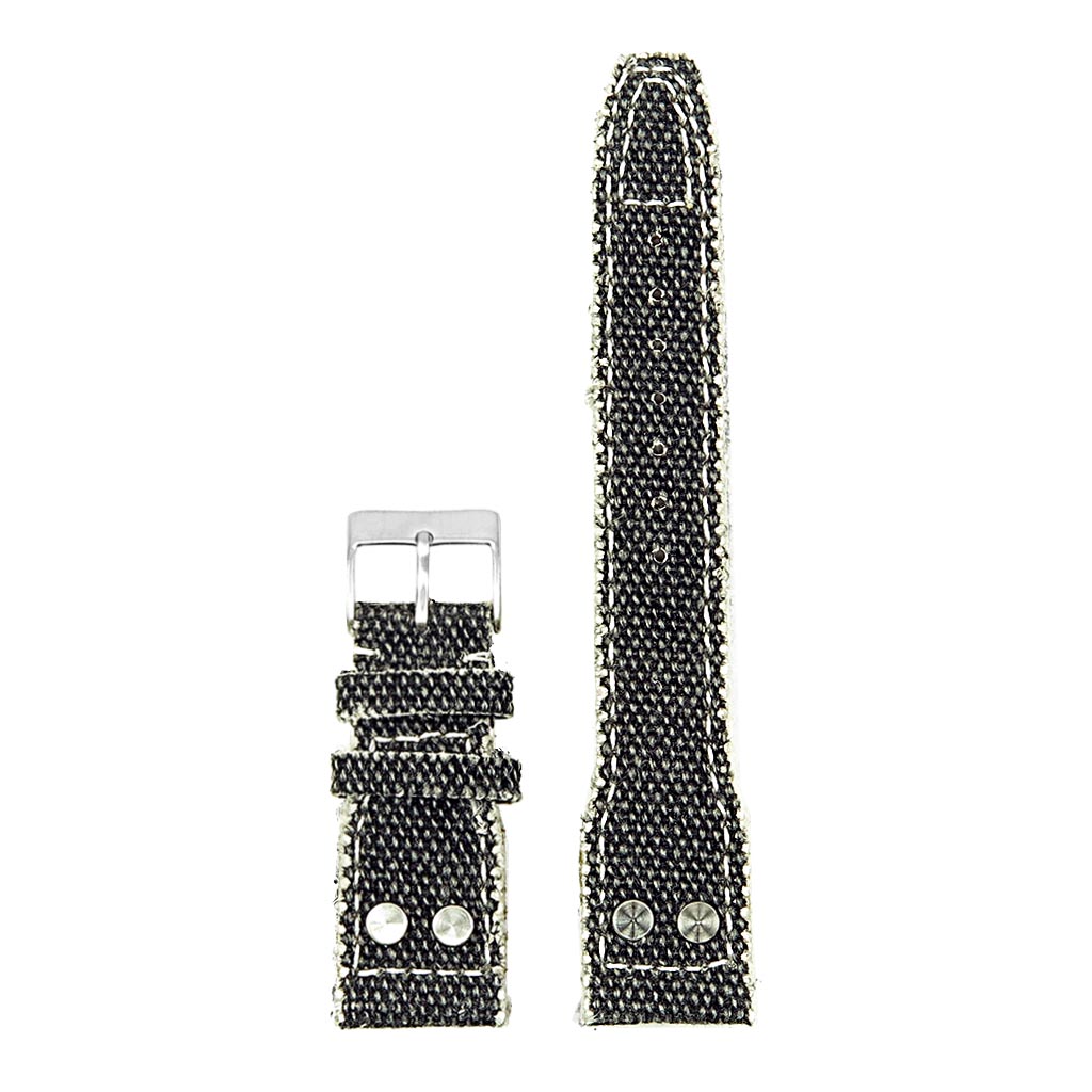 DASSARI Weave Frayed Edge Canvas Strap w/ Rivets