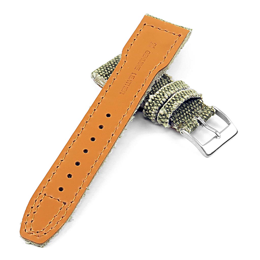 DASSARI Weave Frayed Edge Canvas Strap w/ Rivets