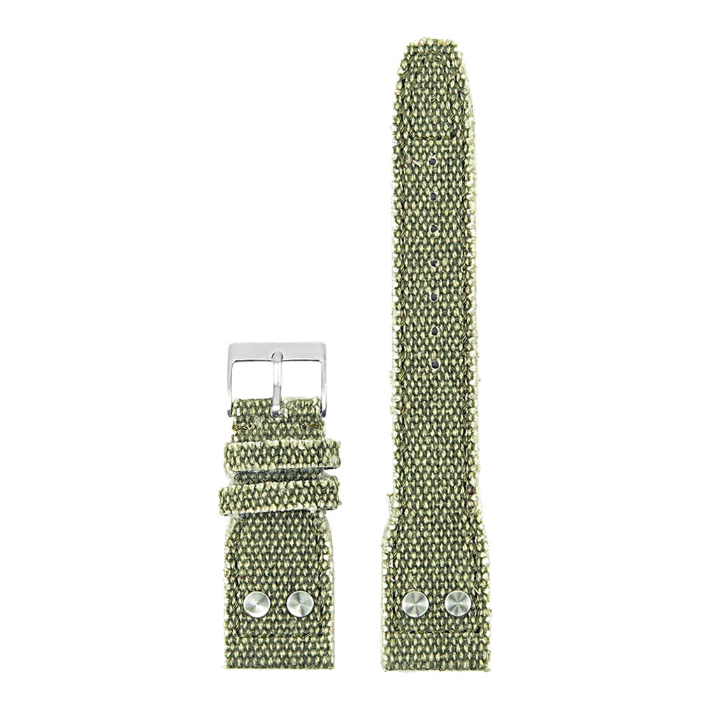 DASSARI Weave Frayed Edge Canvas Strap w/ Rivets