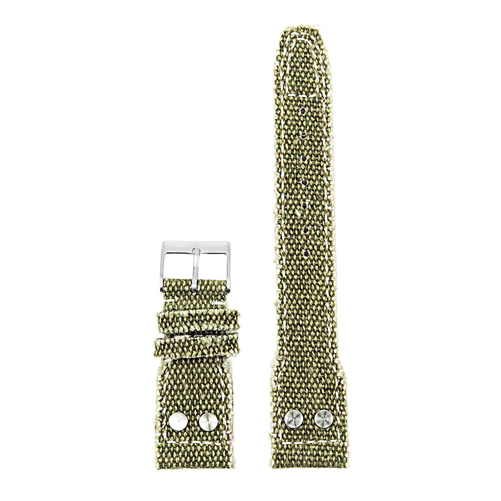 DASSARI Weave Frayed Edge Canvas Strap w/ Rivets