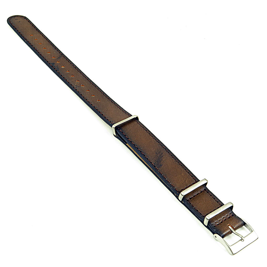 DASSARI Woodland Premium Vintage Italian Leather NATO Strap