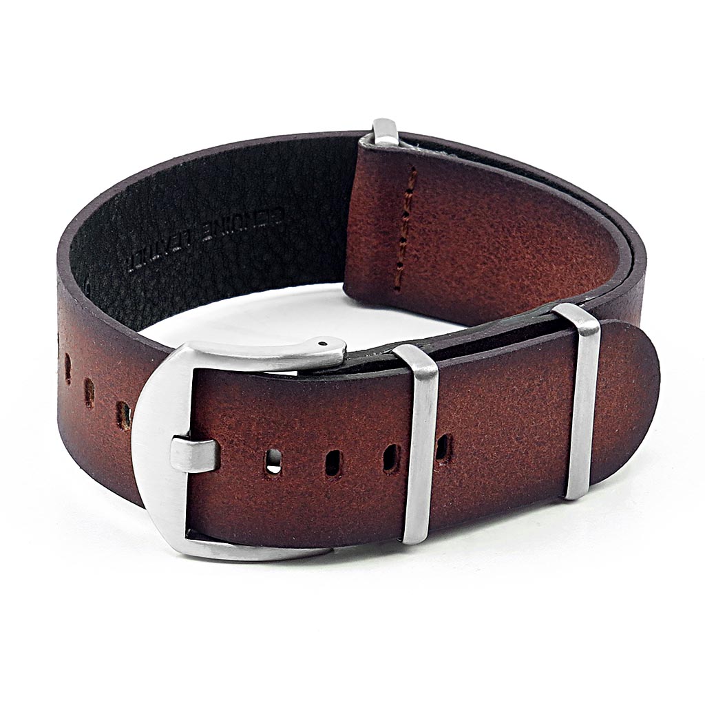 DASSARI Slater Distressed Leather NATO Strap