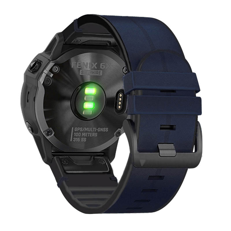 Leather & Silicone Hybrid Strap for Garmin Fenix 3 / 3 HR / 5X / 5X Plus / 6X