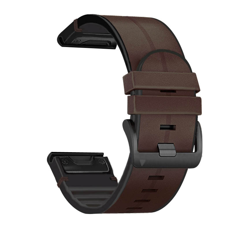 Leather & Silicone Hybrid Strap for Garmin Fenix 3 / 3 HR / 5X / 5X Plus / 6X
