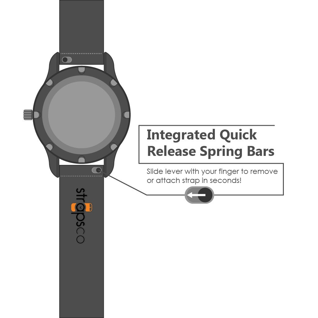 Rubber Aviator Strap w/ Rivets for Samsung Galaxy Watch 3