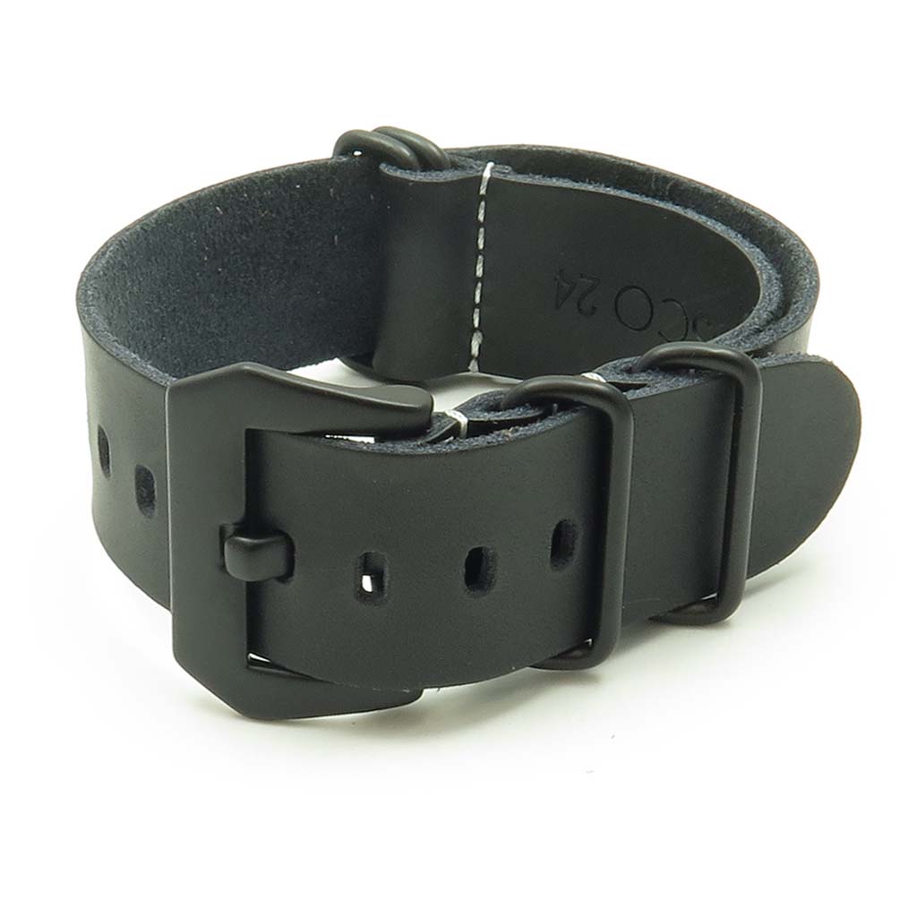 Leather NATO Strap w/ Black Pre-V Buckle