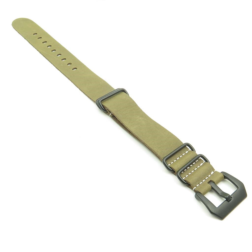 Leather NATO Strap w/ Black Pre-V Buckle