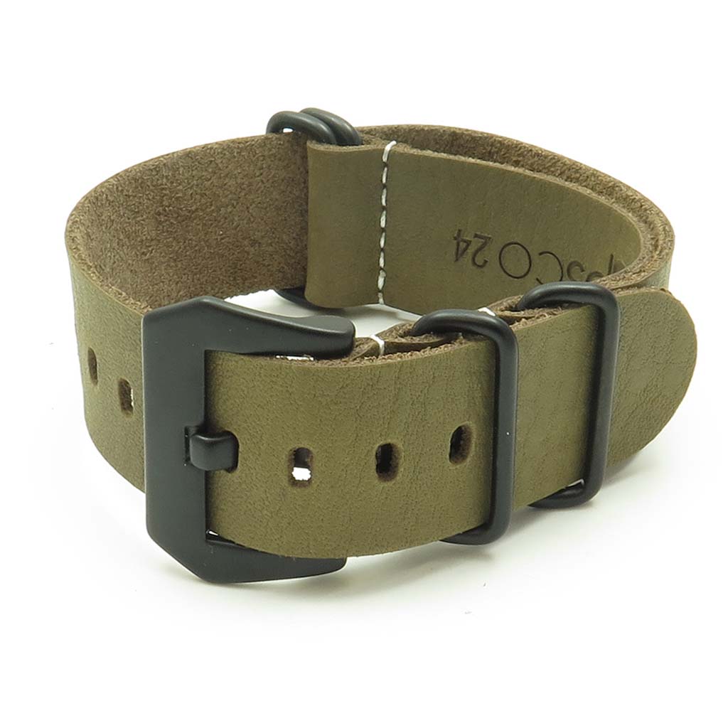 Leather NATO Strap w/ Black Pre-V Buckle
