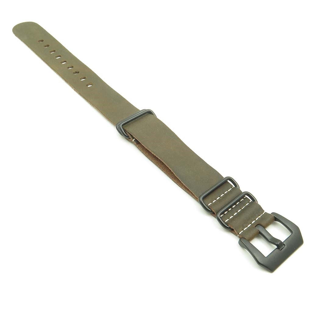 Leather NATO Strap w/ Black Pre-V Buckle