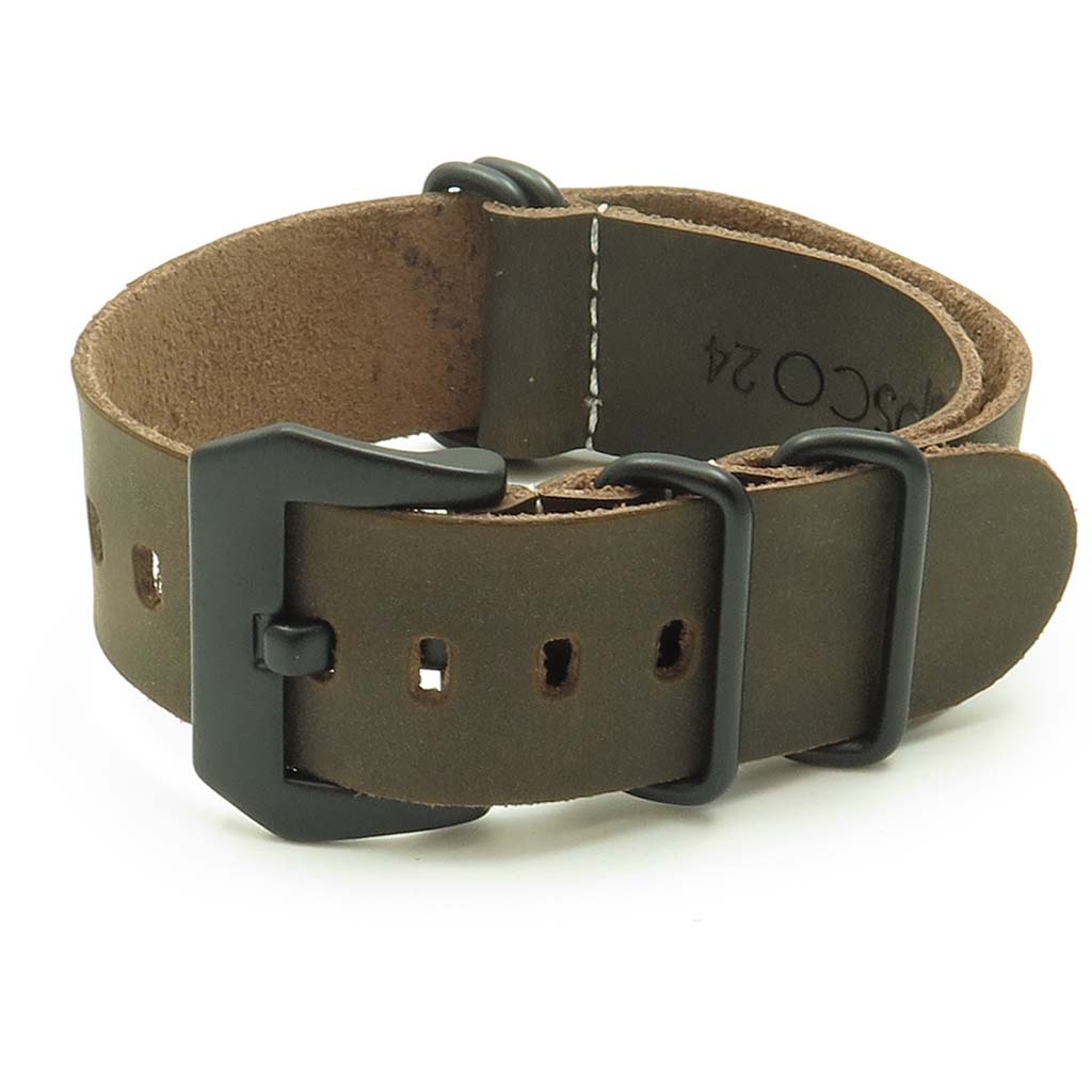 Leather NATO Strap w/ Black Pre-V Buckle