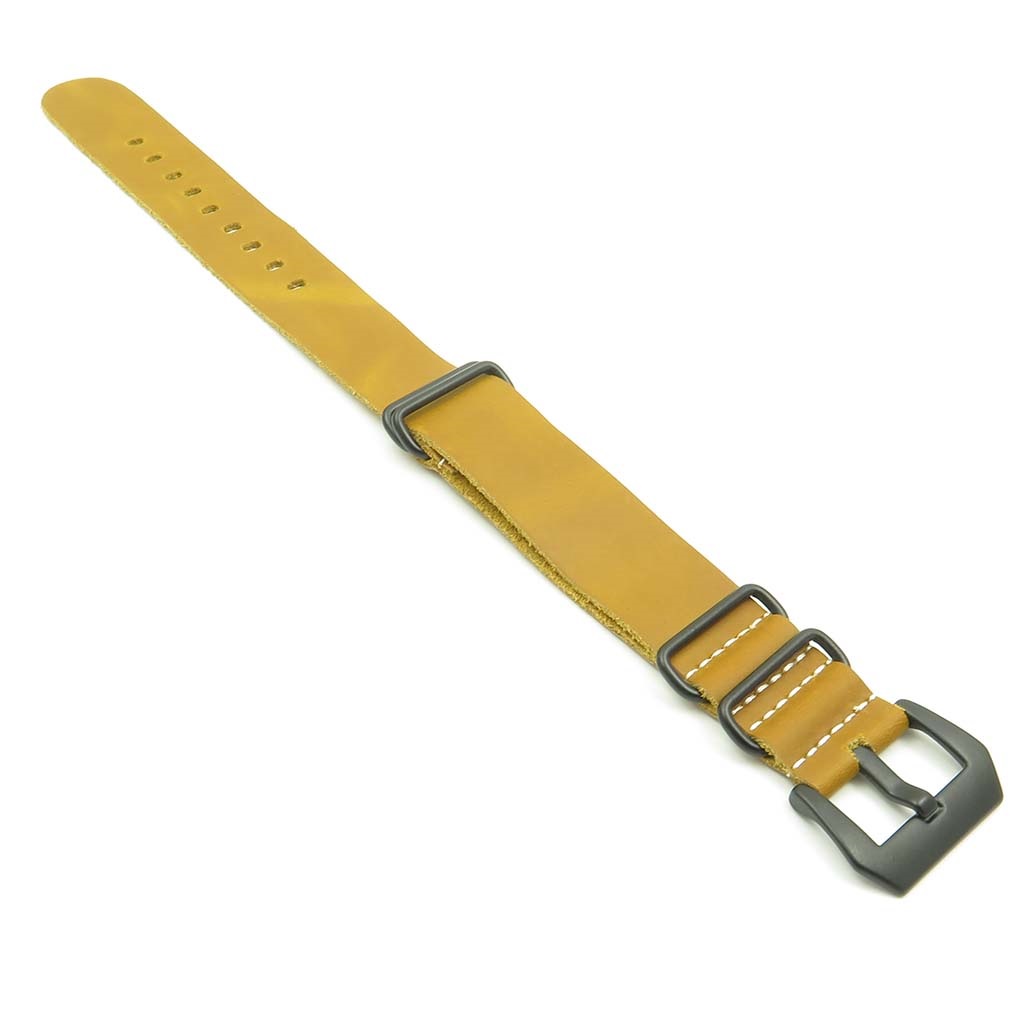 Leather NATO Strap w/ Black Pre-V Buckle