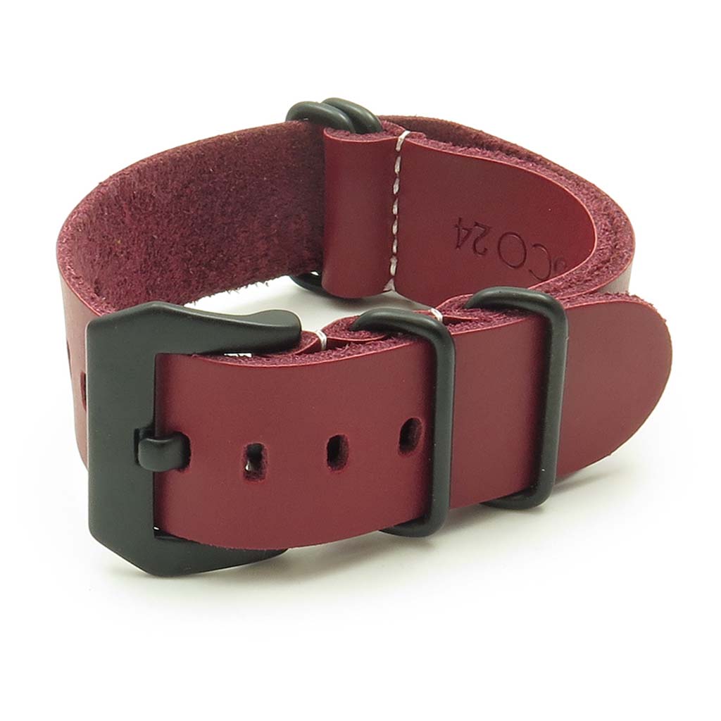 Leather NATO Strap w/ Black Pre-V Buckle