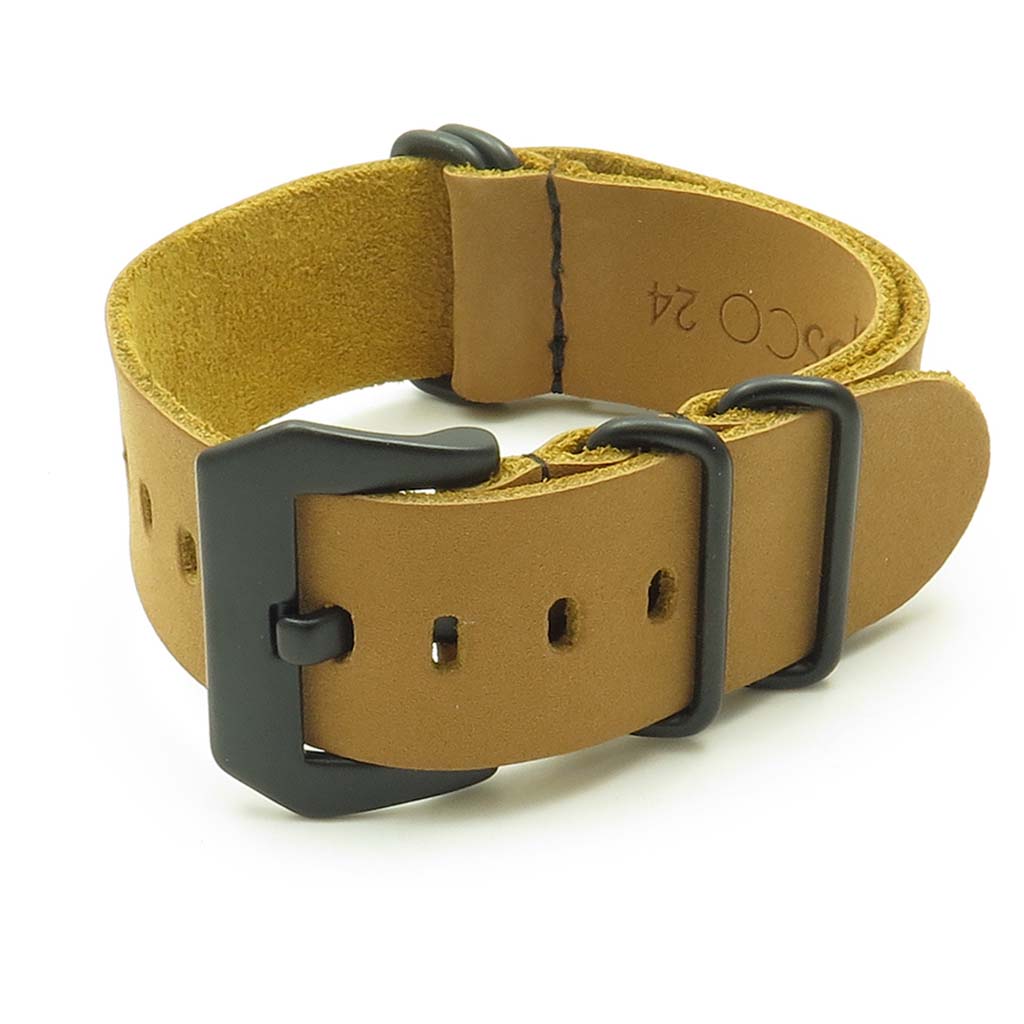 Leather NATO Strap w/ Black Pre-V Buckle