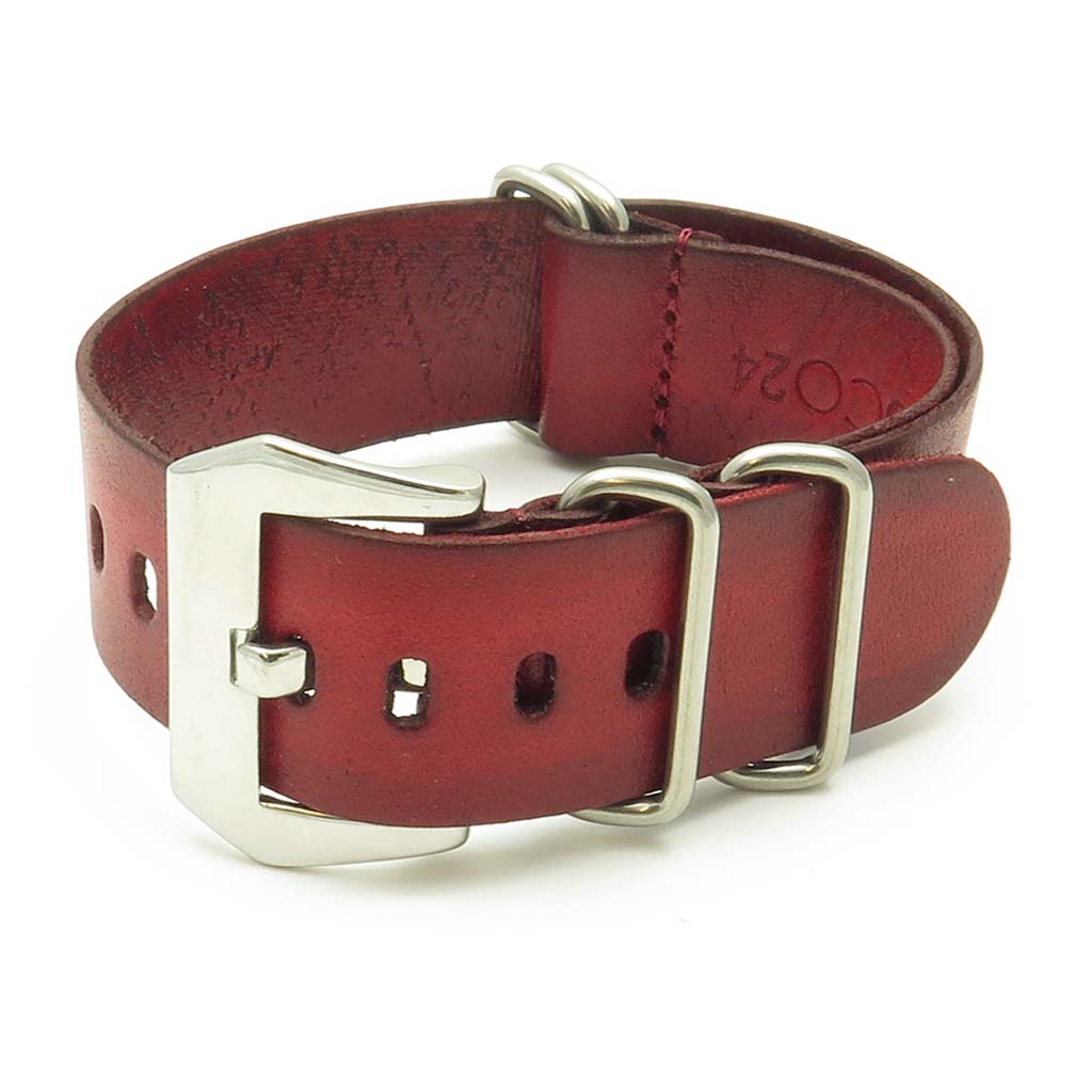 Faded Vintage Leather NATO Strap w/ Pre V Buckle