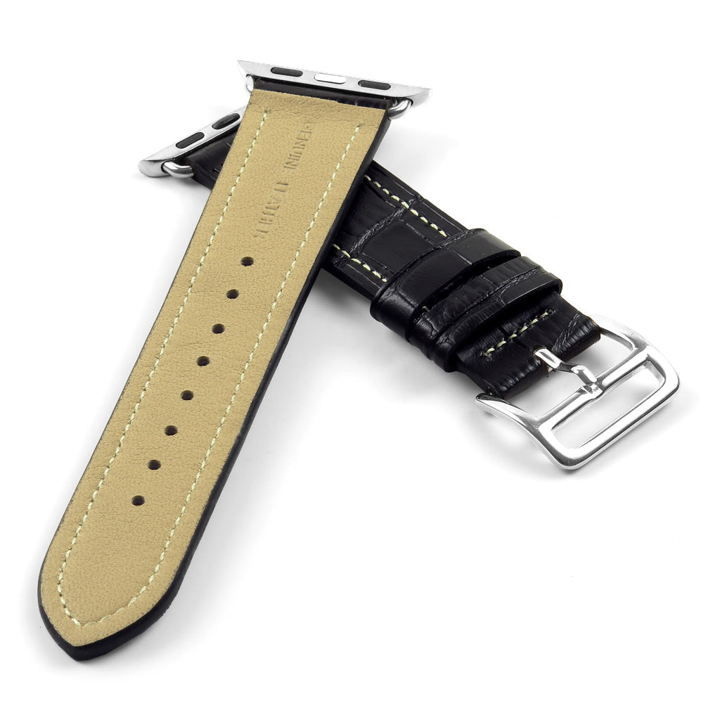 DASSARI Croc Embossed Leather Strap for Apple Watch
