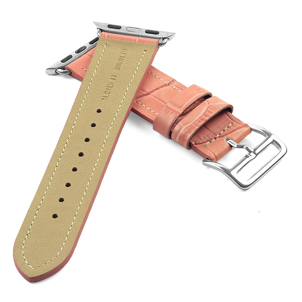 DASSARI Croc Embossed Leather Strap for Apple Watch
