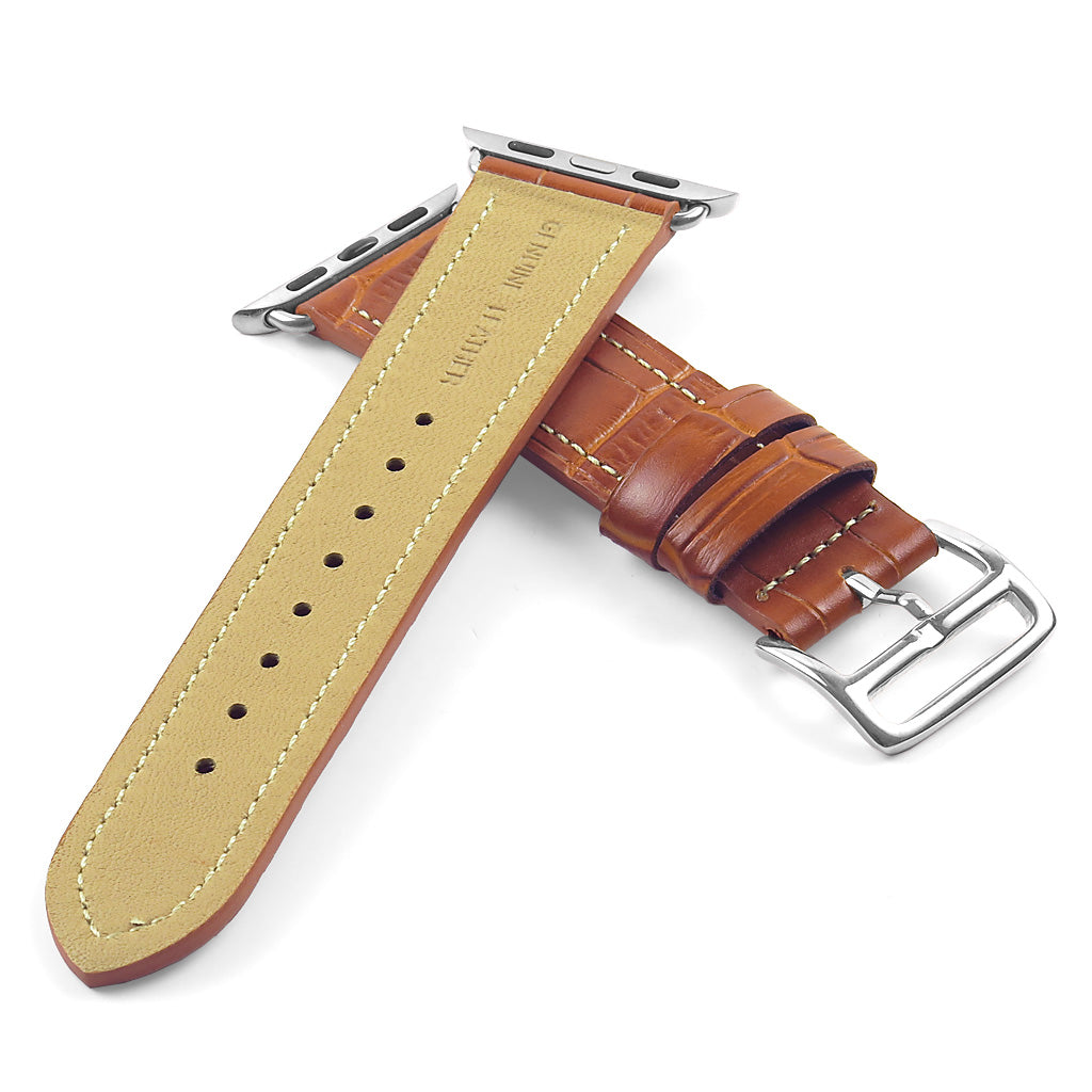DASSARI Croc Embossed Leather Strap for Apple Watch