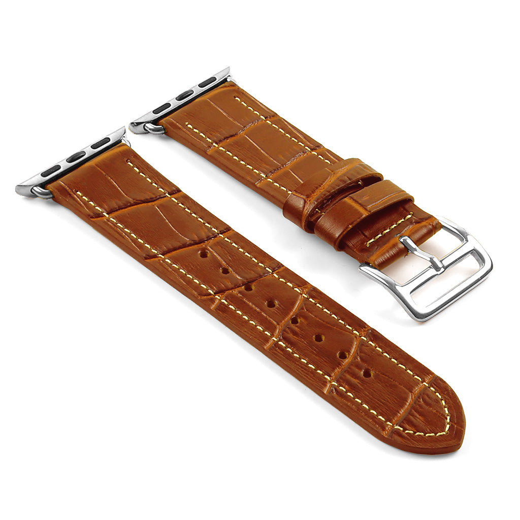DASSARI Croc Embossed Leather Strap for Apple Watch