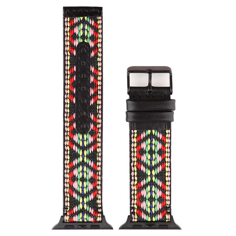 Embroidered Leather Strap for Apple Watch