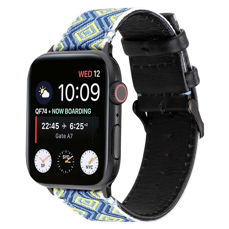 Embroidered Leather Strap for Apple Watch