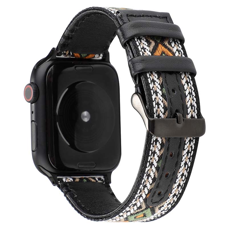 Embroidered Leather Strap for Apple Watch
