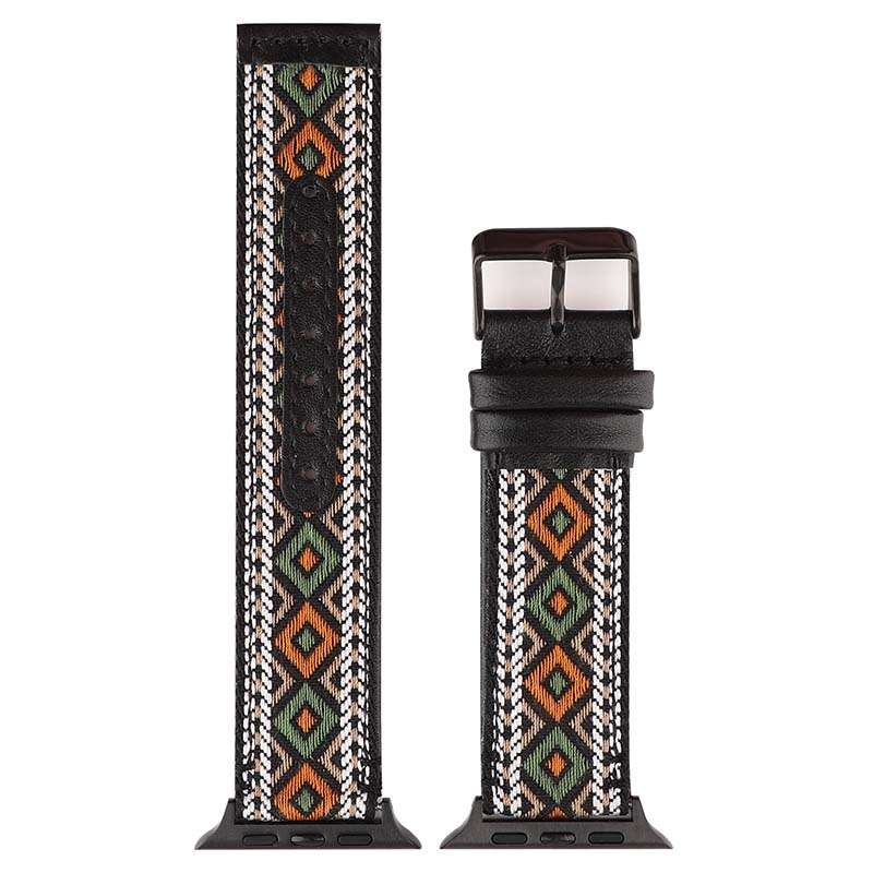 Embroidered Leather Strap for Apple Watch