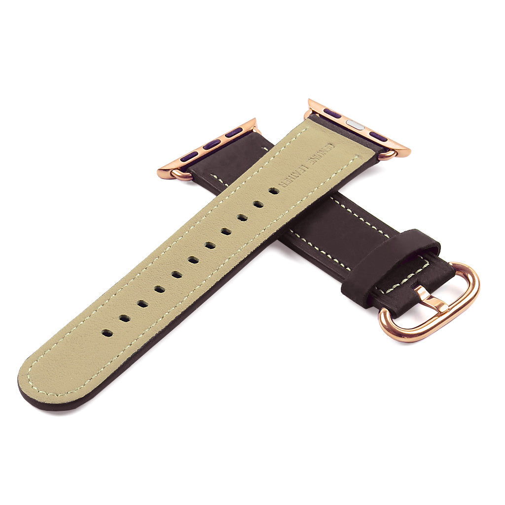 DASSARI Distressed Leather Strap for Apple Watch w/ Matte Buckle