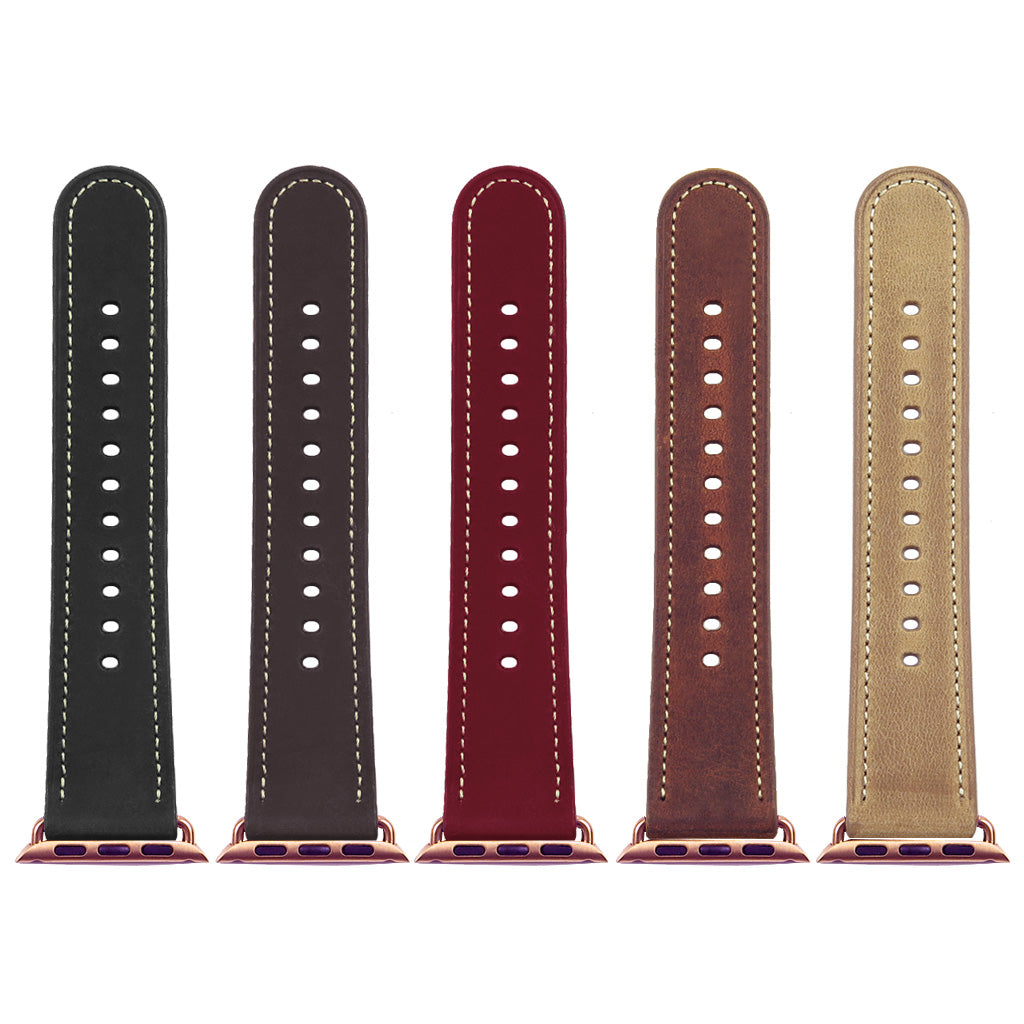 DASSARI Distressed Leather Strap for Apple Watch w/ Matte Buckle