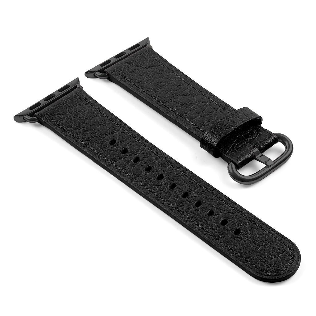 DASSARI Textured Finish Leather Strap w/ Black Buckle For Apple Watch
