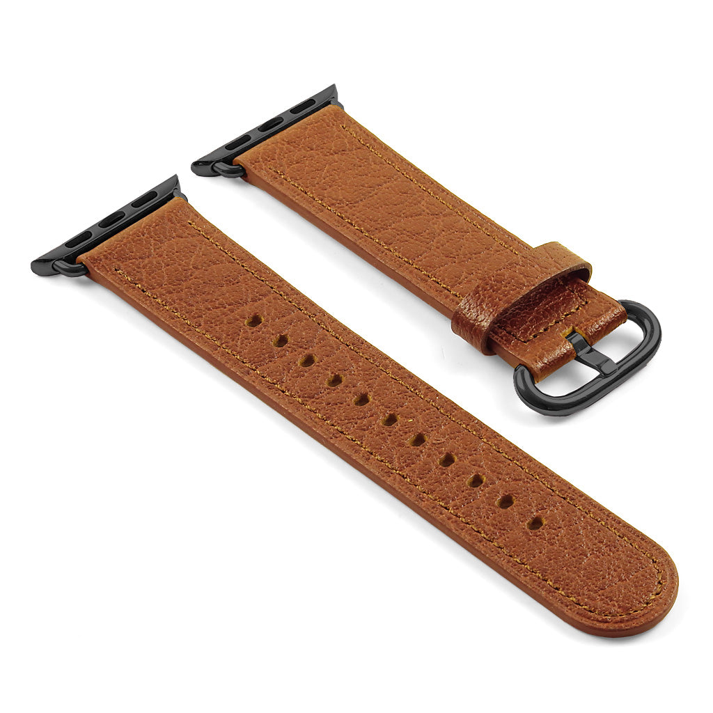 DASSARI Textured Finish Leather Strap w/ Black Buckle For Apple Watch