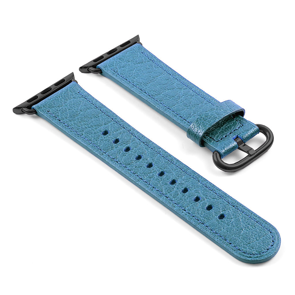 DASSARI Textured Finish Leather Strap w/ Black Buckle For Apple Watch