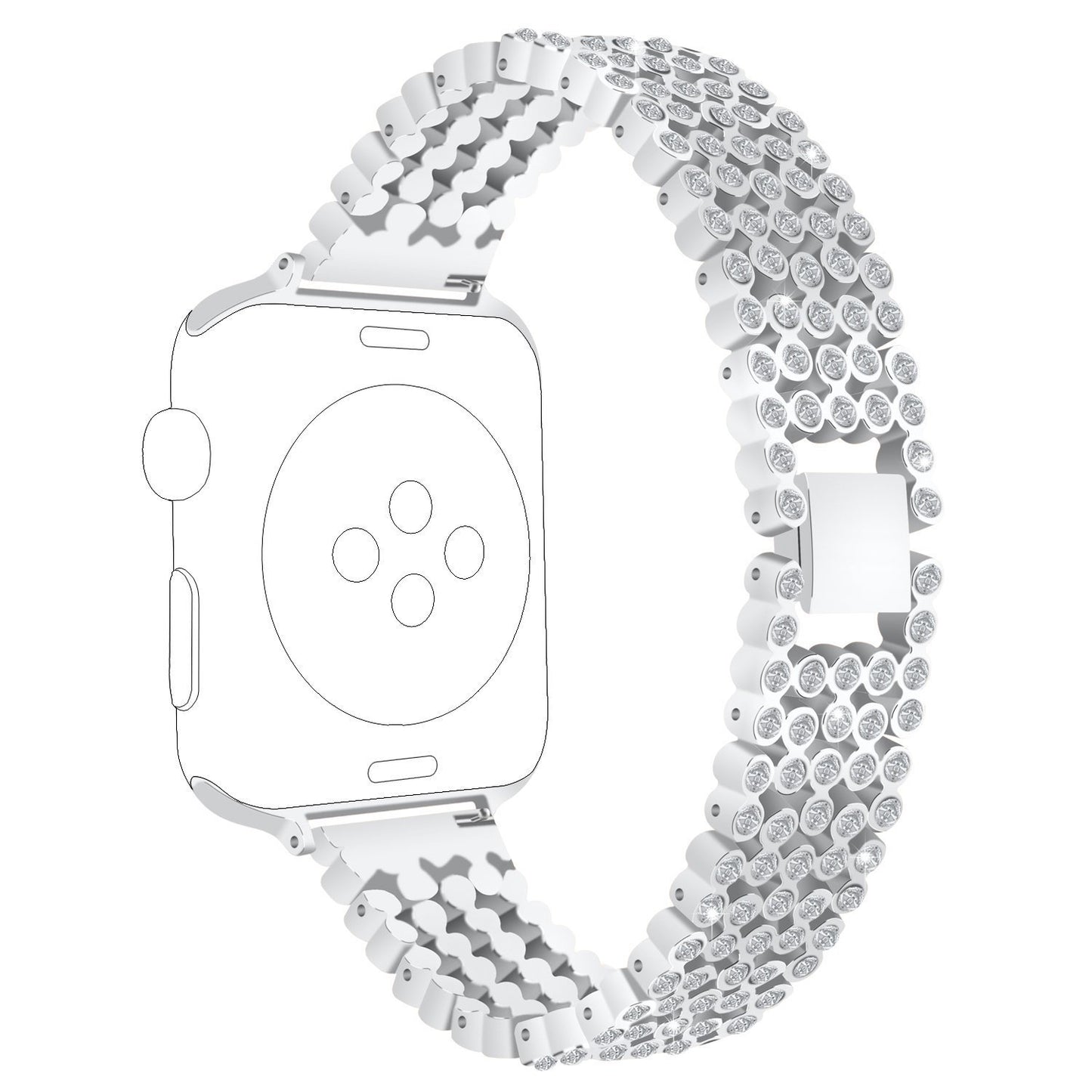 Rhinestone Alloy Bracelet for Apple Watch
