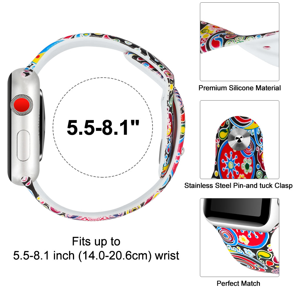 Rubber Strap with Patterns for Apple Watch