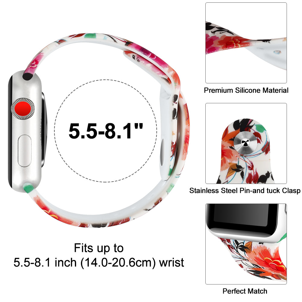 Rubber Strap with Patterns for Apple Watch