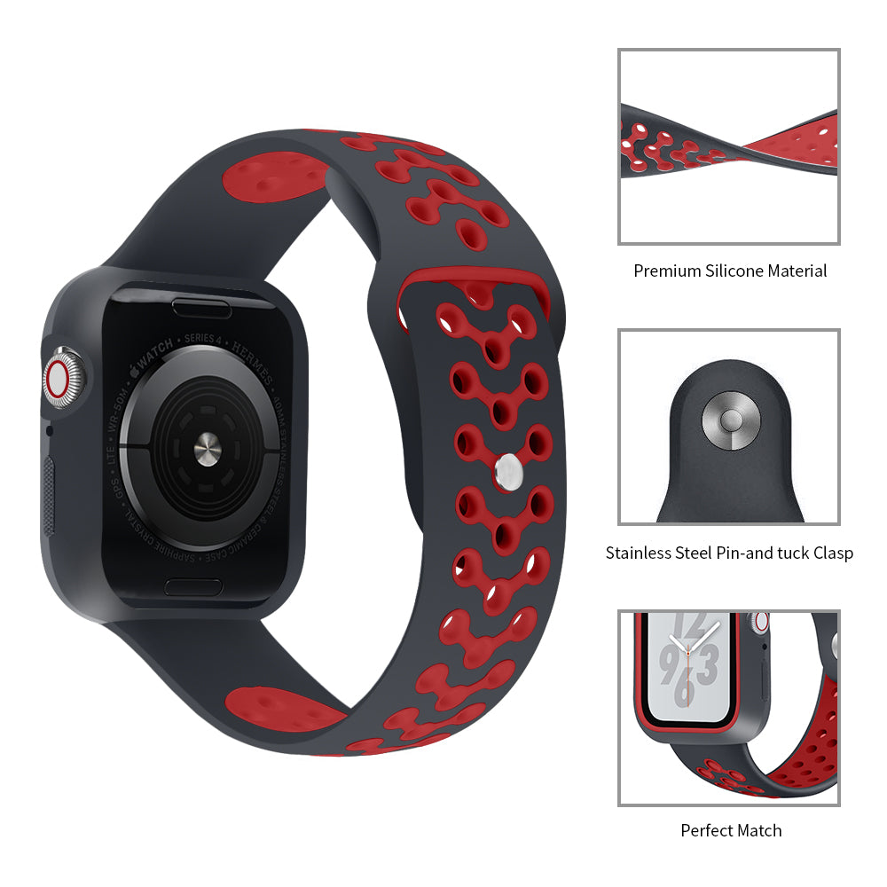 Rubber Strap with Case Protector for Apple Watch