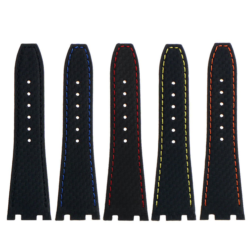 DASSARI Carbon Fiber Strap for Apple Watch w/ Yellow Gold Buckle