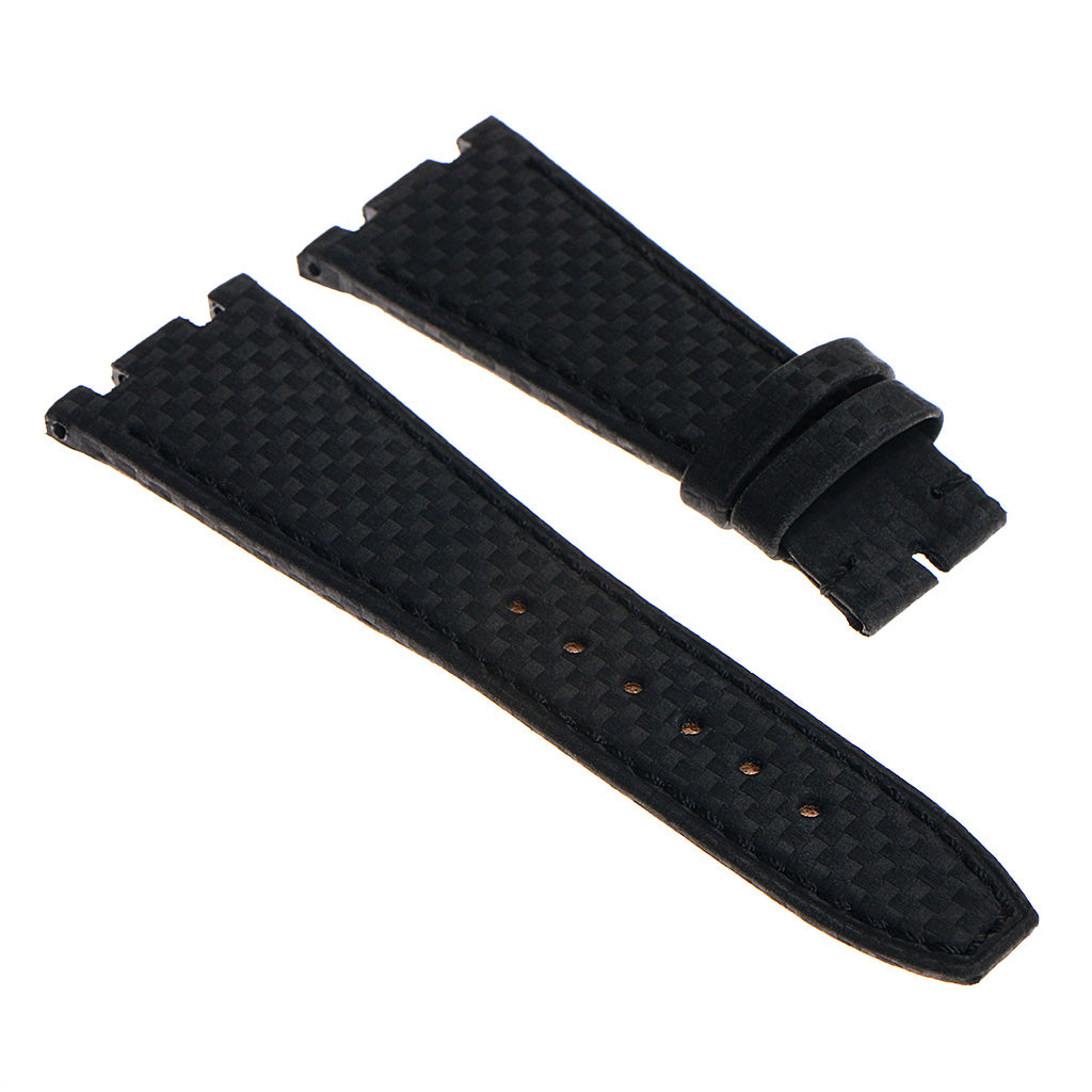 DASSARI Carbon Fiber Strap for Apple Watch w/ Yellow Gold Buckle