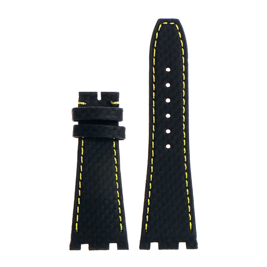 DASSARI Carbon Fiber Strap for Apple Watch w/ Yellow Gold Buckle