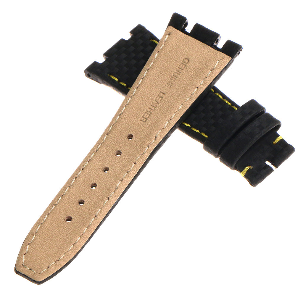 DASSARI Carbon Fiber Strap for Apple Watch w/ Yellow Gold Buckle