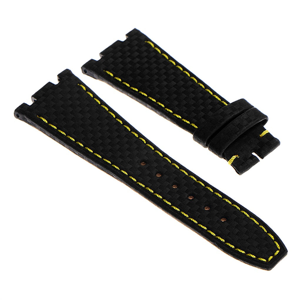 DASSARI Carbon Fiber Strap for Apple Watch w/ Yellow Gold Buckle
