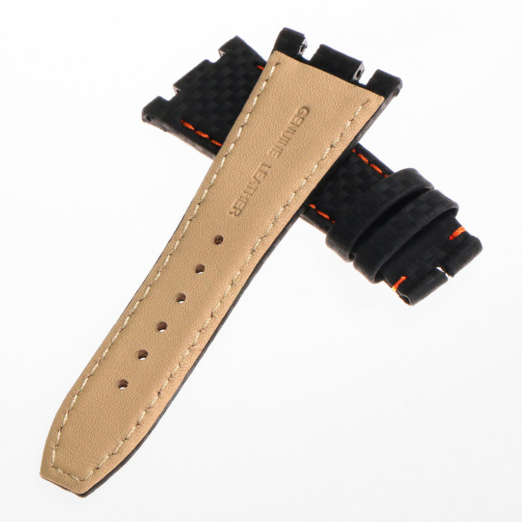 DASSARI Carbon Fiber Strap for Apple Watch w/ Yellow Gold Buckle