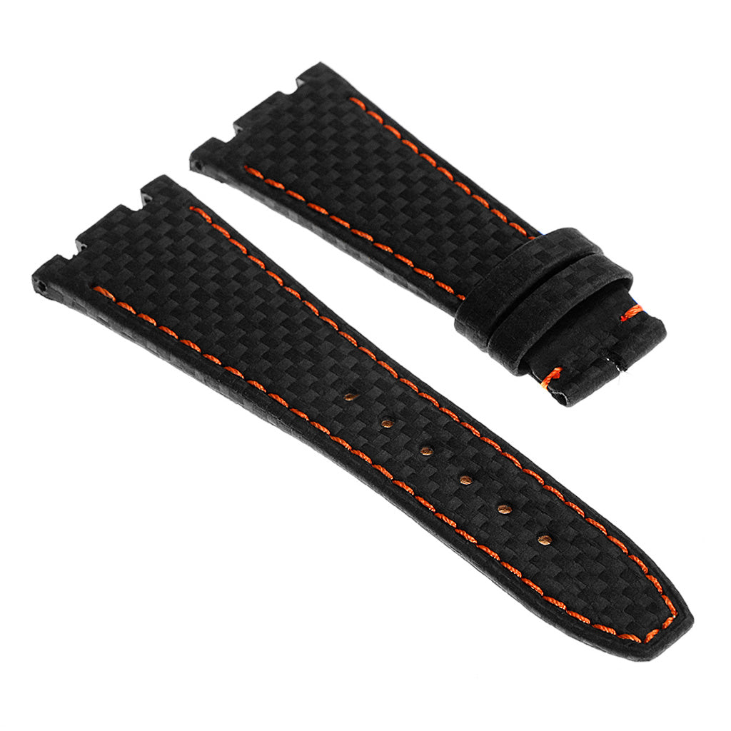 DASSARI Carbon Fiber Strap for Apple Watch w/ Yellow Gold Buckle