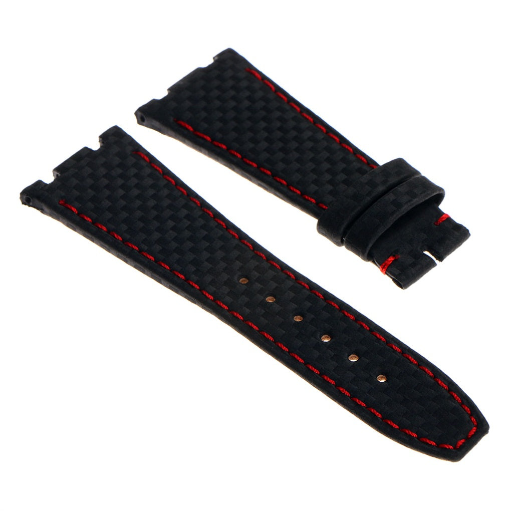 DASSARI Carbon Fiber Strap for Apple Watch w/ Yellow Gold Buckle