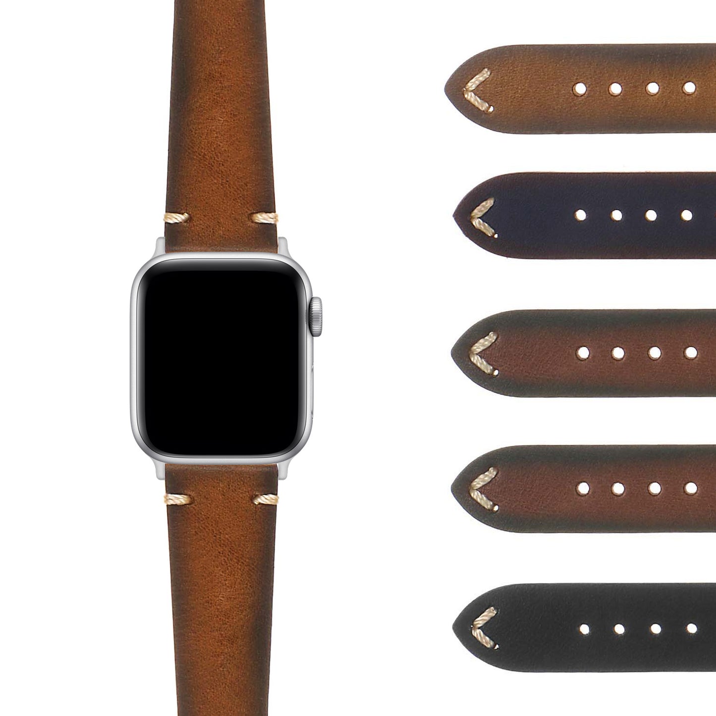 DASSARI Regal II Vintage Leather Quick Release Strap w/ Hand Sewn Stitching for Samsung Galaxy Watch 3