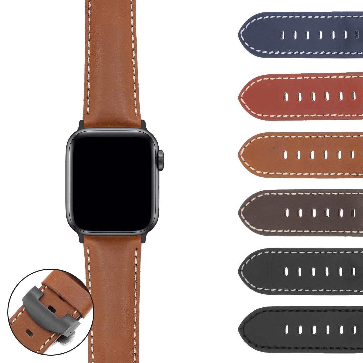 DASSARI Smooth Leather Strap for Samsung Gear S3 Frontier